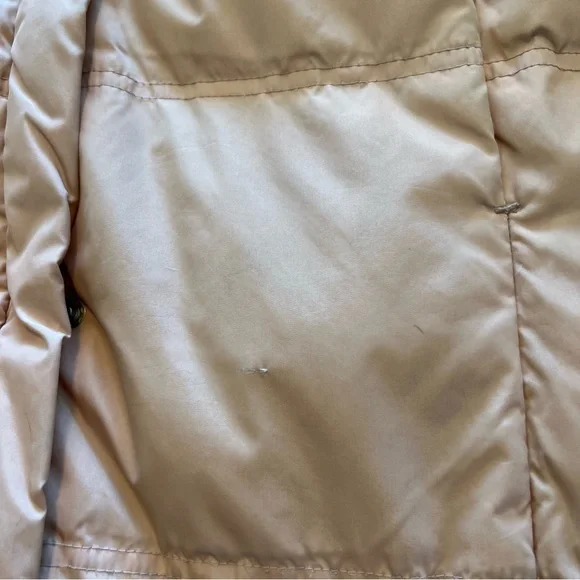 Basic House Korean Down Pink Puffer Fur Trim Hood Parka Jacket Size Small AS-IS - Picture 15 of 16